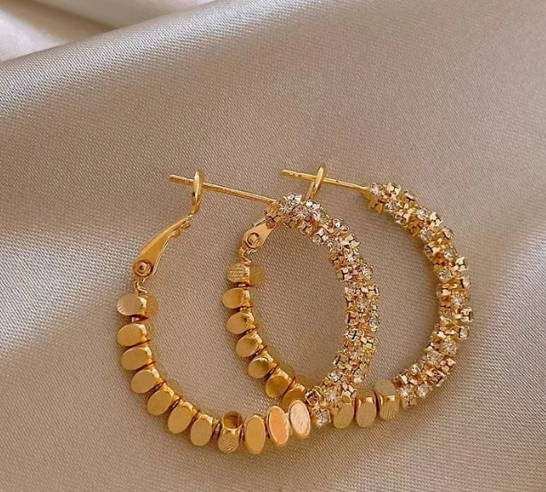 串珠耳環 Beaded Hoop Earrings