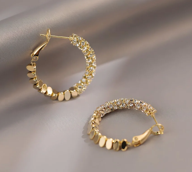 串珠耳環 Beaded Hoop Earrings