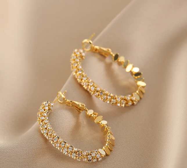 串珠耳環 Beaded Hoop Earrings