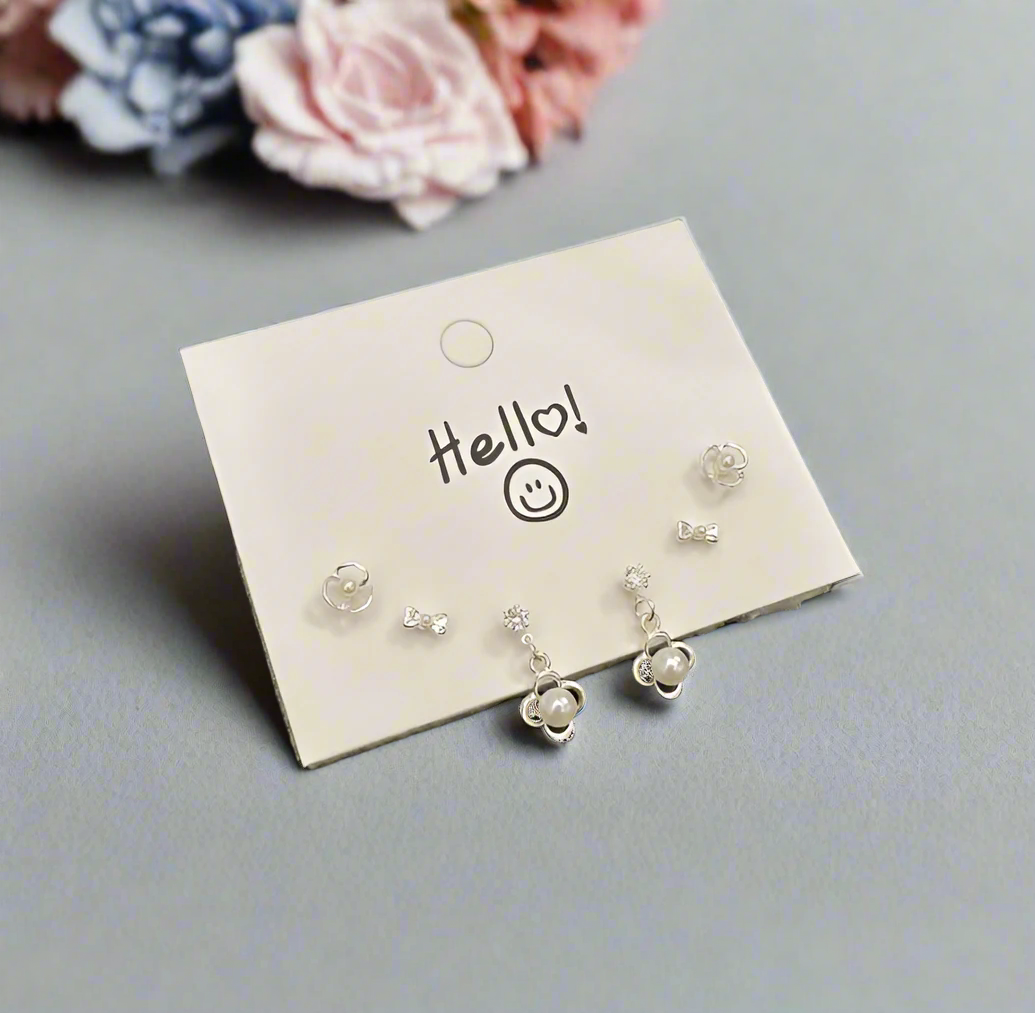 Elegant Petals – 珍珠花耳環套裝