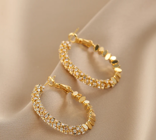 串珠耳環 Beaded Hoop Earrings
