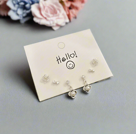 Elegant Petals – 珍珠花耳環套裝